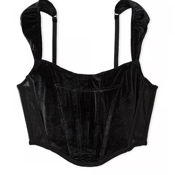 Victoria's Secret Other - NWT Victoria’s Secret Black Velvet Cap Sleeve Corset